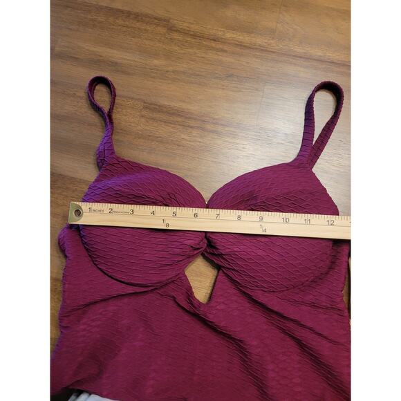 Victoria’s Secret Twist Push-Up One-Piece Swimsuit L Maroon – NWT - Picture 7 of 15